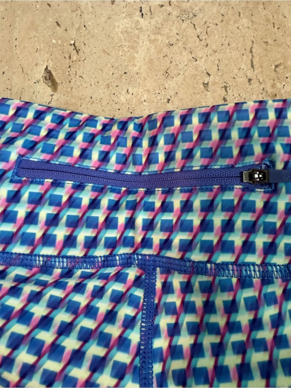Athleta Vivid Sonar Capri Leggings Hombre Geometric Print Women’s Size Medium - Picture 7 of 10